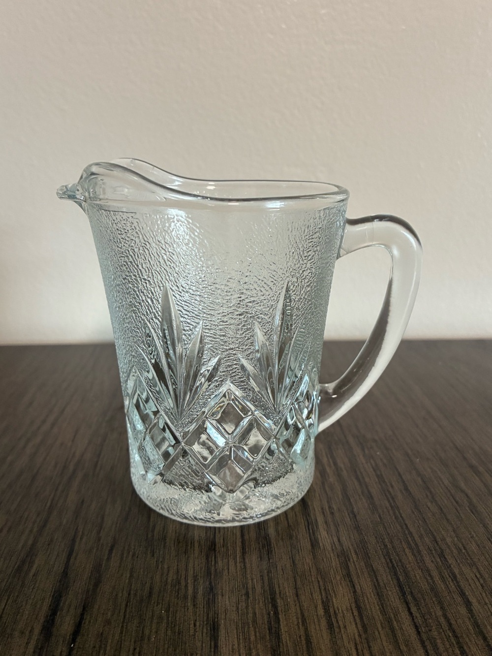 Cut Glass creamer - Clear Textured Crystal-Style